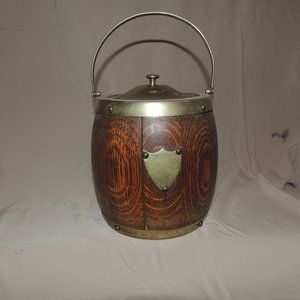 Vintage English Biscuit Barrel with porcelain insert